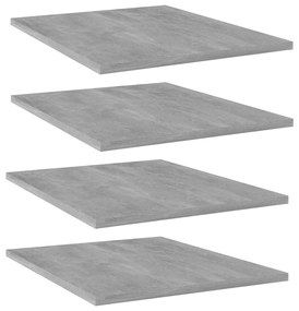 vidaXL Prateleiras para estante 4 pcs derivados de madeira cinza