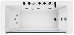 Banheira de hidromassagem de canto versão à esquerda em acrílico branco 170 x 80 cm PUQUIO Beliani