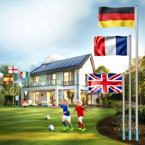 Mastro para bandeira em alumínio 650 cm Haste Ø: 50 mm prateado