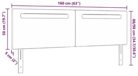 Cabeceira vidaXL Design Simples Cappuccino 160 cm em Couro Sintético