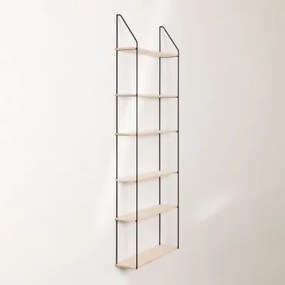 Estante De Parede ↔︎ 65 Cm Em Madeira E Aço Arison Estante De 6 Prateleiras - Sklum