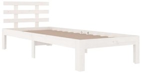 Estrutura de cama 90x200 cm madeira maciça branco