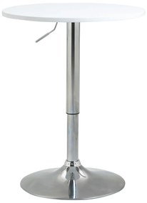 HOMCOM Mesa de bar ajustável em altura com base redonda e antideslizante para cozinha sala de jantar Ø60x69-93 cm Branco