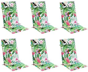 Almofadões p/ cadeira encosto alto 6 pcs tecido oxford multicor