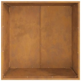 Fogueira Quadrada vidaXL 80x80x43 cm em Aço Envelhecido