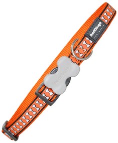 Coleira para Cães Red Dingo Refletor Ossos Laranja (1,5 X 24-36 cm)