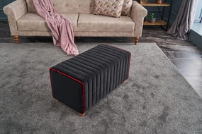 Pouffe Mabel – Anthracite/Pink – 80x40x40 cm
