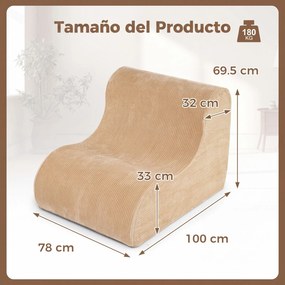 Pufe de chão moderno em forma de pêra com enchimento de espuma 100 x 78 x 69,5 cm, capa em tecido polar cor de coral lavável, base antiderrapante, cap