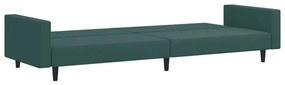 2 pcs conjunto de sofás veludo verde-escuro