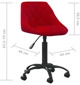 Cadeira de escritório veludo vermelho tinto