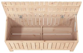 Baú de Arrumação para Jardim - Pinho Maciço Natural - 108x42,5x54 cm