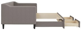 Sofá-cama c/ gavetão/gavetas 80x200 cm tecido cinza-acastanhado