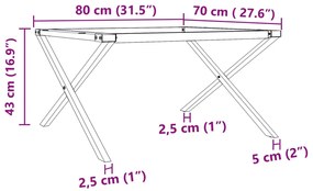 Pernas para mesa de centro estrutura em X aço