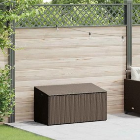 Caixa de arrumação para jardim 110x50x58 cm vime PE castanho