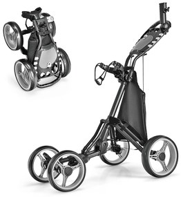 Carrinho de golfe leve, dobrável e dobrável com 4 rodas - Verde