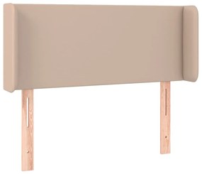 Cabeceira cama c/ LED couro artificial 83x16x78/88cm cappuccino