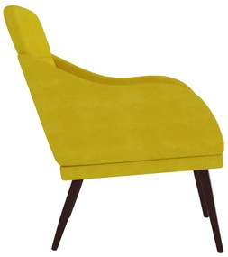 Cadeira c/ apoio de braços 63x76x80 cm veludo amarelo