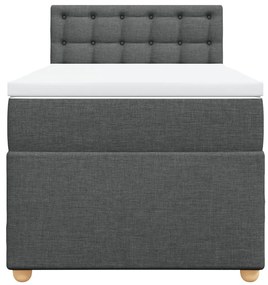 Cama com molas/colchão 90x200 cm tecido cinzento-escuro