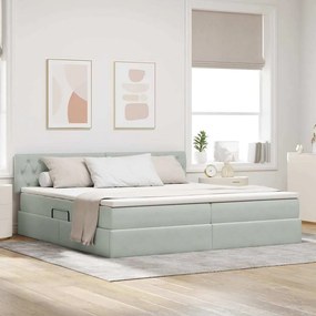 vidaXL Cama com Armazenamento Cinzento-claro 200 x 200 cm Veludo