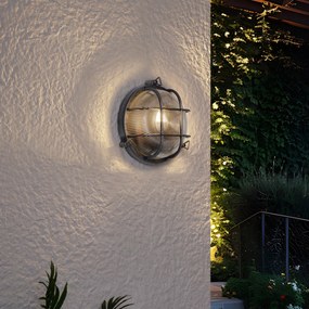 Candeeiro de Parede Exterior Prateado Redondo IP44 - Noutica