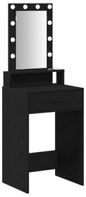 Mesa de Maquiagem vidaXL com Luzes LED Preto e Carvalho 50x41x140 cm