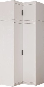 Roupeiro de canto Novduni 121, Branco, 246x98x98cm, 144 kg, Portas para roupeiro: Com dobradiças