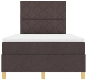 Cama Box Spring com Colchão Marrons Escuro 120x200 cm Tecido