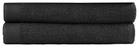 vidaXL Conjunto toalhas banho 2 pcs algodão 450 g 100x150 cm preto