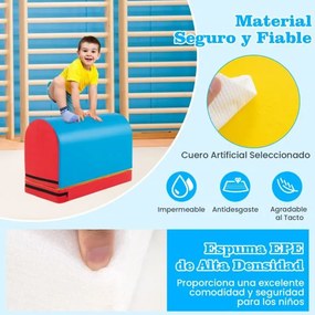 Colchão de Treinos Ginastica 90 x 40 x 60 cm para treino com cavalo de salto e a ponte Desmontável Alça de Transporte Azul Claro