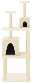 Árvore p/ gatos c/ postes arranhadores sisal 167 cm cor creme