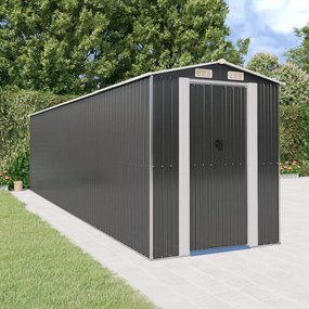 vidaXL Abrigo de jardim 192x772x223 cm aço galvanizado antracite