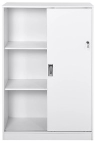 Armário de escritório com 2 portas deslizantes e 3 prateleiras 80x40x120 cm Branco