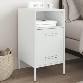 Mesa de cabeceira 36x39x68 cm aço branco