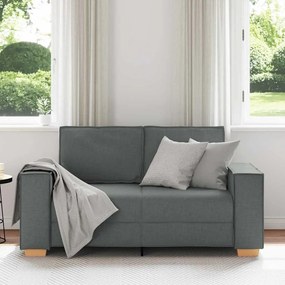 Sofá de 2 lugares cinza escuro 120 cm tecido