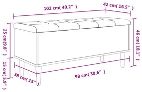 Banco arrumação 102x42x46 cm derivados madeira carvalho sonoma