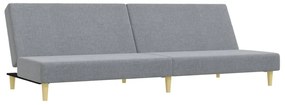 2 pcs conjunto de sofás tecido cinzento-claro