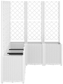 Vaso/floreira jardim c/ treliça 160x120x140 cm PP branco