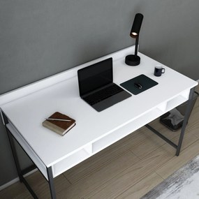 Secretária de Estudo Alma - Preto e Branco - 120x60x74,8 cm