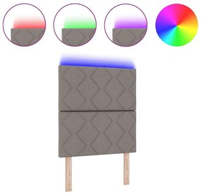 Cabeceira LED vidaXL Design com Blocos em Diamante Taupe 80 cm Tecido