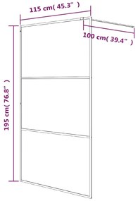 Divisória de chuveiro branco 115x195 cm vidro ESG transparente