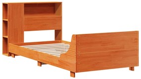 Cama sem colchão 90x200 cm pinho maciço castanho-mel