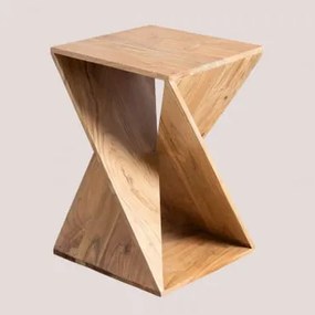 Mesa Auxiliar Quadrada 40x40 Cm Em Madeira De Acácia Gorvea Castanho Acácia - Sklum