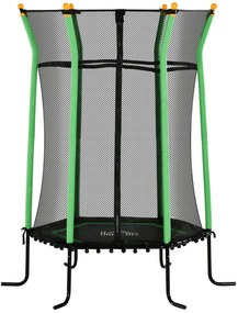 HOMCOM Trampolim para Crianças com Rede de Segurança e Estrutura de Aço para Interiores e Exteriores Carga 50kg Ø163,5x190 cm Verde