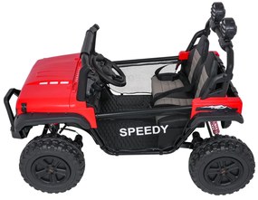Jipe elétrico para Crianças 2 Lugares 24V 4x4 PASSION 4x4 Off-Road Rodas Espuma EVA, Assento couro ecológico Vermelho