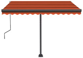 Toldo automático independente 300x250 cm laranja e castanho