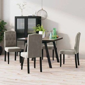 vidaXL Cadeiras de jantar 4 pcs veludo cinzento-claro