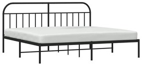 Estrutura de cama com cabeceira 200x200 cm metal preto