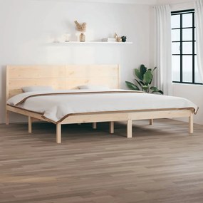vidaXL Cama sem colchão 200x200 cm madeira de pinho maciça