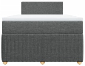 Cama boxspring com colchão 120x190 cm tecido cinzento-escuro