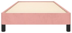 Estrutura de cama 90x190 cm veludo rosa